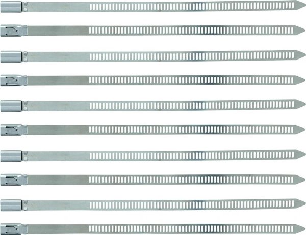 Buntband i rostfritt stål, 7,0x200 mm, 10 st.