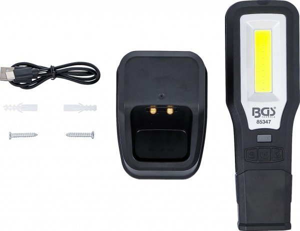 COB-LED Arbetslampa med Laddningsstation, 550 lm