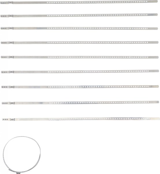 Damask-klämmband 7 mm 50–120 mm – rostfritt 10-pack