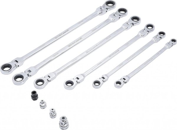 Dubbel-Spärnyckelsats ledbar 8–19 mm, 10 delar