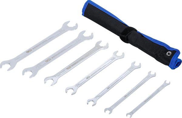 Dubbel U-nyckelsats Extra Platt med Spärrfunktion 6–19 mm, 7 delar