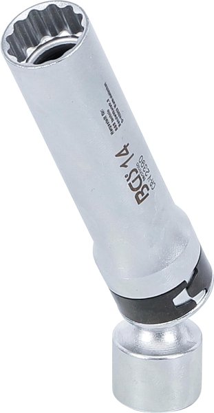 Extra lång tändstift-ledhylsa med hållarfjäder 12-kant 3/8