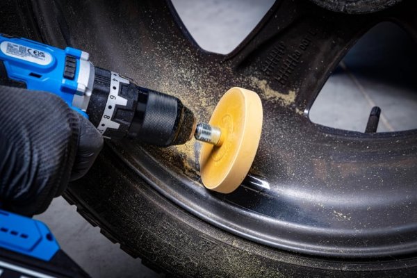 Folieraderare Ø 90 mm – Gummirondell för Borrmaskin med Adapter