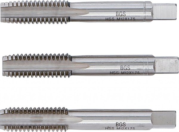 Gängtappssats M12 x 1,75 – 3 delar HSS-G