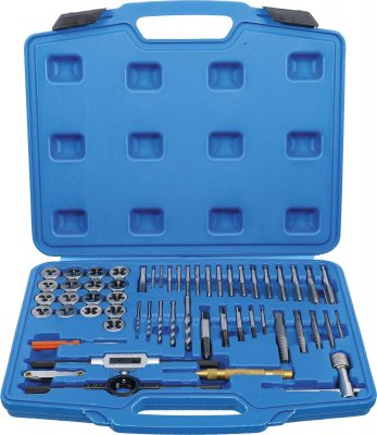 Gängverktygssats M3–M12 – 56 delar med gängtappar, gängsnitt och skruvutdragare