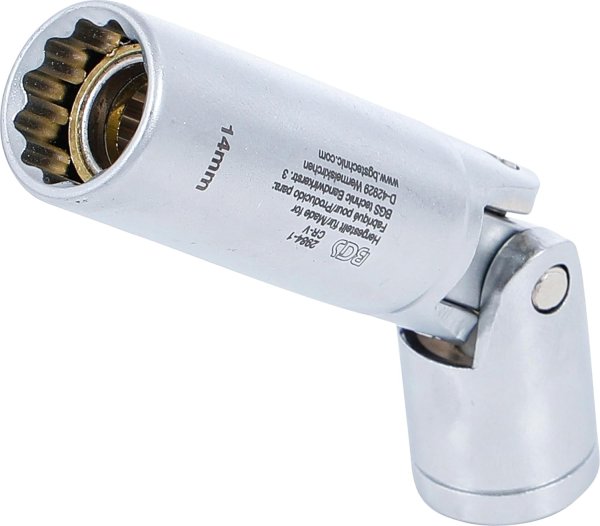 Glödstiftshylsa med led 14 mm 12-kant 3/8