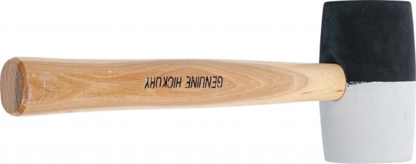 Gummihammare, Hickory-skaft, svart-vitt Huvud Ø 63 mm