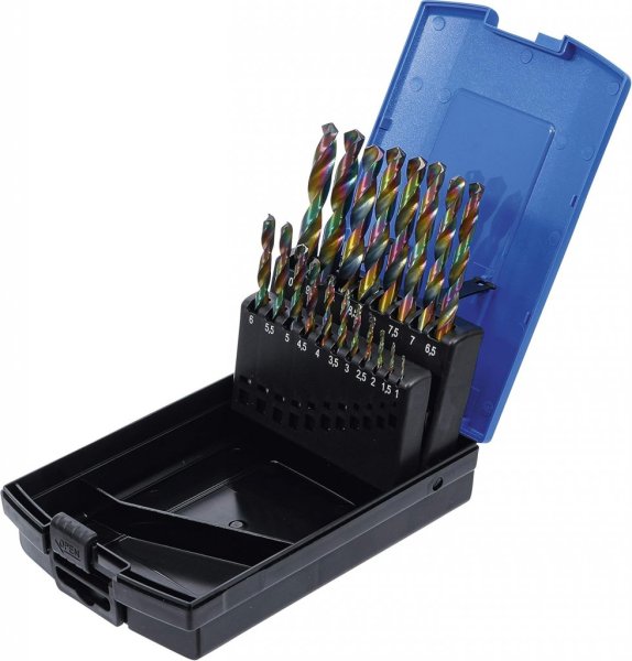 HSS COB borrsats 1–10 mm, 19 delar