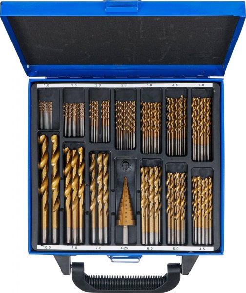 HSS-TiN Borrsats 1–10 mm, 119 delar