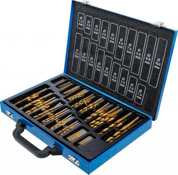 HSS Metallborrsats TiN 1–10 mm, 170 delar
