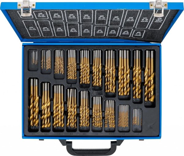HSS Metallborrsats TiN 1–10 mm, 170 delar