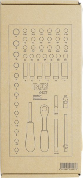 Hylsnyckelsats 6,3 mm, 50 delar