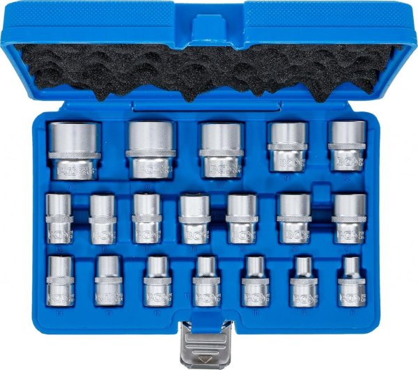 Hylssats, 6-pt., 8-32 mm, 19 delar