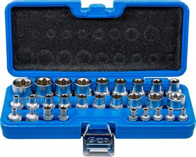 Hylssats E-profil E4–E24, 28 delar – 1/4–1/2