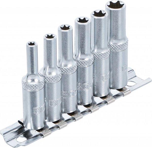 Hylssats, långa, E-profil, E4-E10 mm, 6 delar
