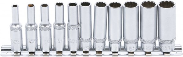 Hylssats,långa, tolvkant, 4-13 mm, 11 delar