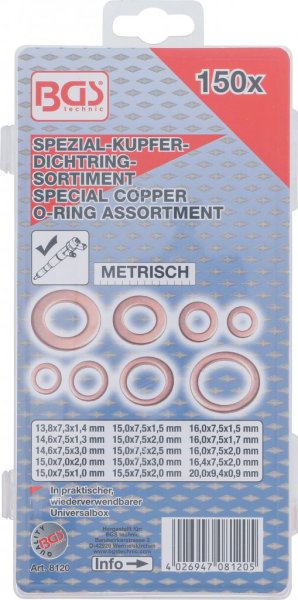 Injektor-Kopparpackningar 150 delar
