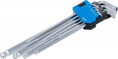 Insexnyckelsats, extra lång & extra kort, 1,5-10 mm, 9 delar