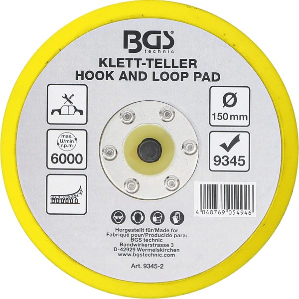Kardborre-rondell Ø150 mm – För BGS9345 Polermaskin