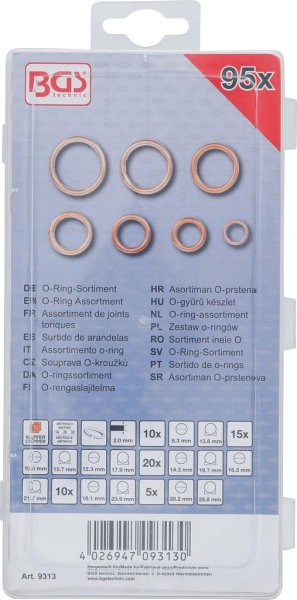 Kopparbrickor Sortiment 95 delar Ø6–20 mm