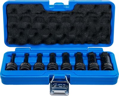 Kraft-Bitshylssats Insex 1/2” – 6–19 mm, kulända, 8 delar