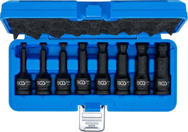 Kraft-Bitshylssats Insex 1/2” – 6–19 mm, kulända, 8 delar