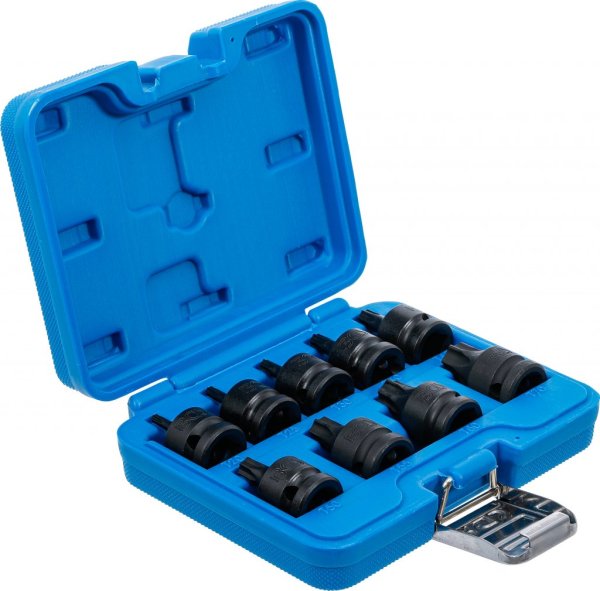 Kraft-Bitshylssats, Torx T20-T70, korta, 12,5mm, 9 delar