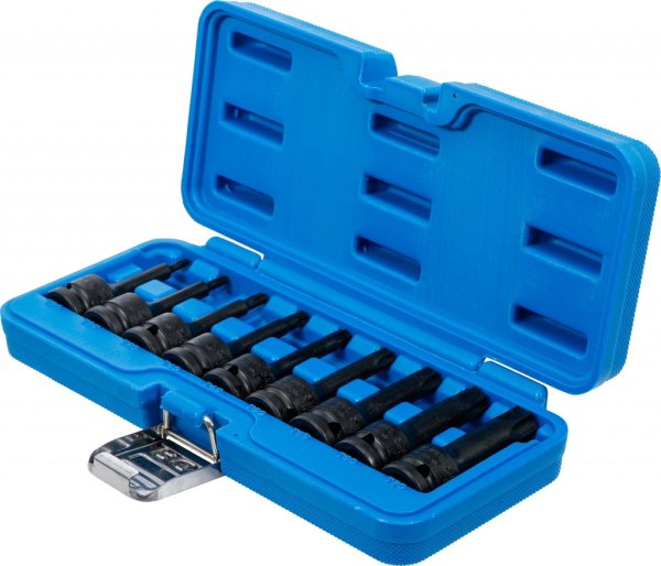 Kraft-Bitshylssats, Torx T20-T70, långa, 1/2, 9 delar