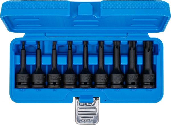 Kraft-Bitshylssats, Torx T20-T70, långa, 1/2, 9 delar