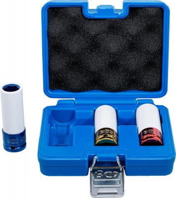 Krafthylssats 1/2 17–21 mm med fälgskydd, 3 delar
