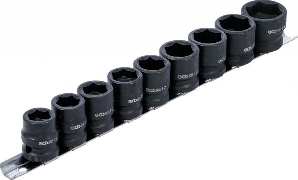Krafthylssats, extra korta, 13-24 mm, 9 delar