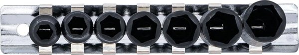 Krafthylssats,långa, 6-PT, 6-13 mm, 7 delar