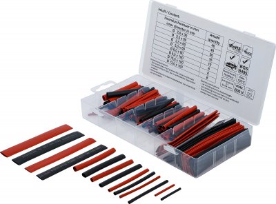 Krympslang-sortiment, röd & svart