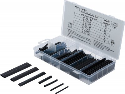 Krympslang-sortiment, svart, 127 delar