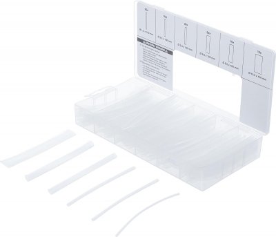 Krympslang-sortiment, transparent, 150 delar