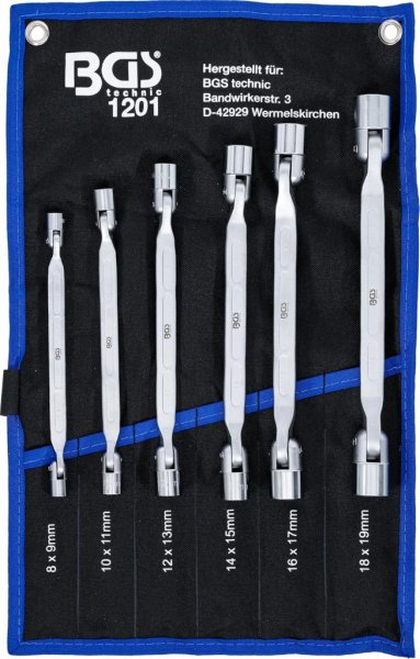 Lednyckelsats 8–19 mm, 6 delar