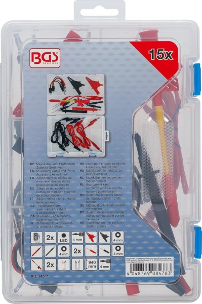 Mätkabel- & Mätspets-Set, 15 del.