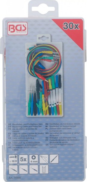 Mätkabel- & Mätspets-Set, 30 del.
