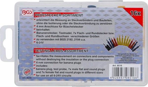 Mätspets-Sortiment – 16 delar, 4 mm Anslutning