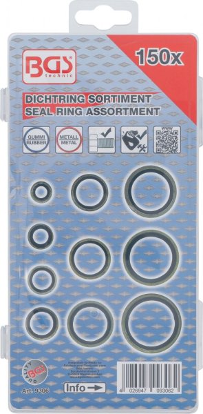 Metallpacknings Sortiment 150 delar Gummi