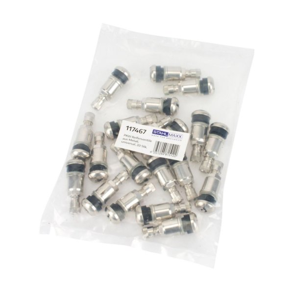 Metallventil 42 mm Nickelpläterad – 20 st, 11,3 mm