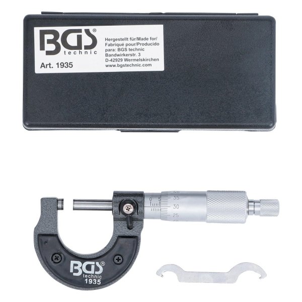 Mikrometer, Noggrannhet 0,01 mm, 0-25 mm