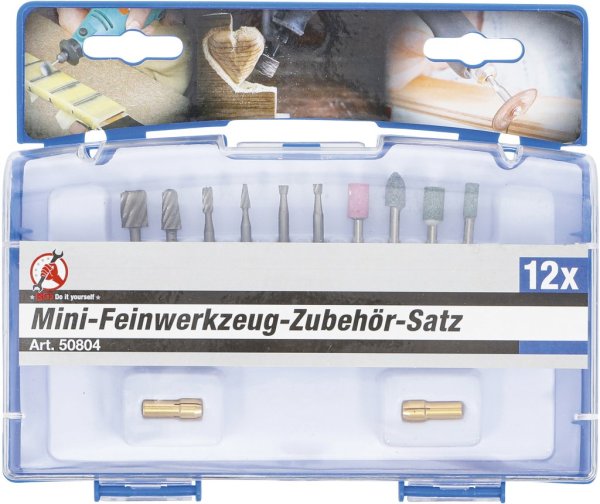 Mini precisionsverktyg tillbehörssats 12 delar – fräsning, slipning & gravering 3 mm