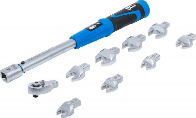 Momentnyckelsats 1/4 10–50 Nm med utbytbara huvuden – 10 delar