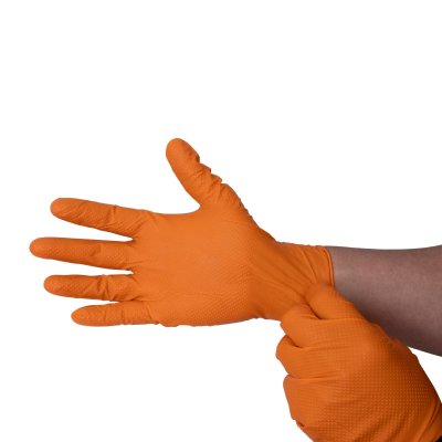 Nitrilhandskar Mekaniker 100 st – Oljebeständiga med Diamantgrepp & Pekskärm