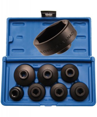 Oljefilter-Hylssats 7 delar, Ø 24–38 mm – lågprofil