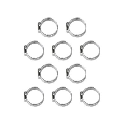 1-öras slangklämmor W4 – rostfritt stål, 10-pack