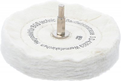 Poleringsskiva Ø125 mm med 6 mm skaft – bomullsskiva