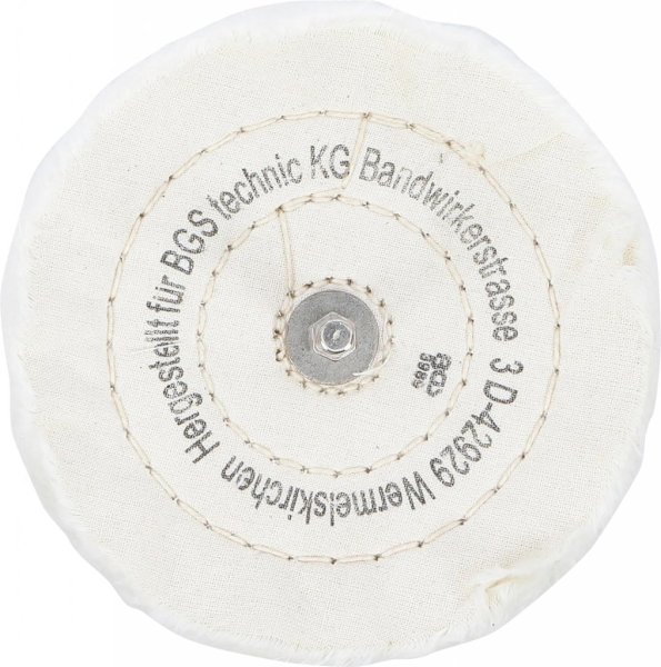 Poleringsskiva Ø125 mm med 6 mm skaft – bomullsskiva