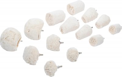 Poleringstrissa set 1/4 14 delar – bomullstrissor
